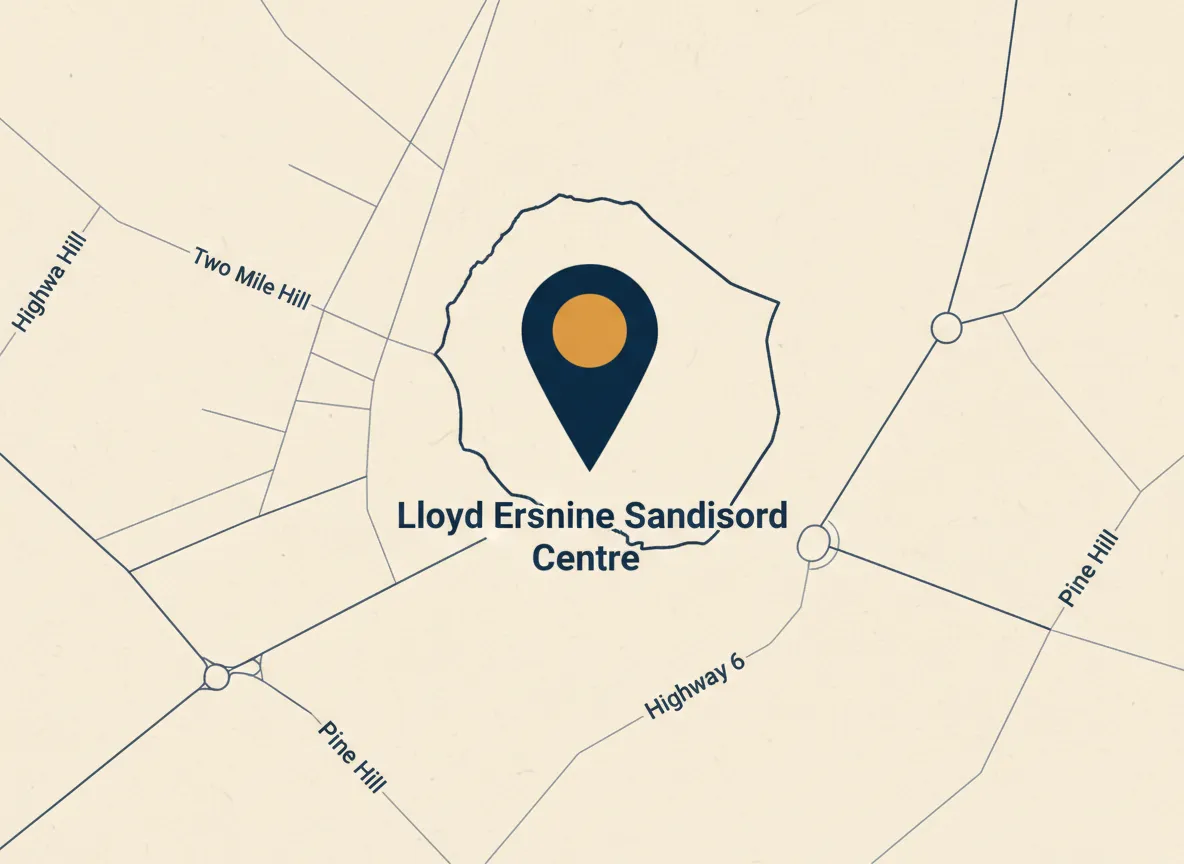 Map to Lloyd Erskine Sandiford Centre